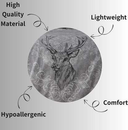 Highland Stag Reversible Duvet Cover Quilt Bedding 3 Pcs Set With Matching Pillowcase Polycotton