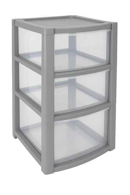 Plastic 3 Tier Drawer Tower Unit Chest Drawer School Office Home Storage