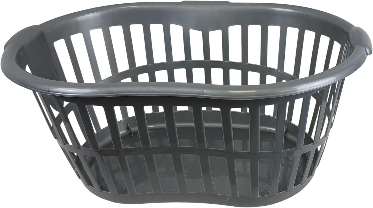 34L Hipster Plastic Laundry Basket with Handles Large Storage Hamper for Washing Clothes Fruits Vegitable Nursery & Home Storage Organisation MADE IN U.K.