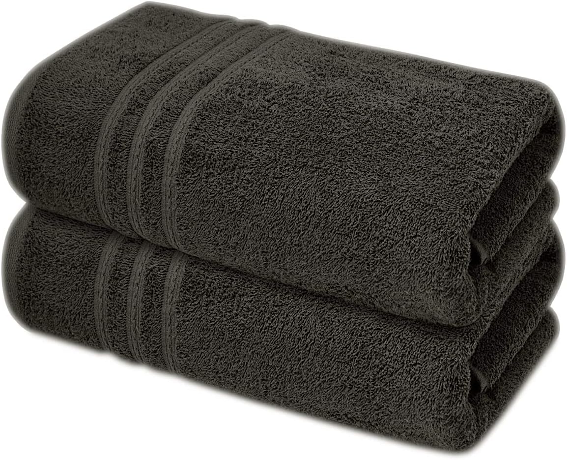 Pack of 2 Extra Large Jumbo Bath Sheets - Beach Towels 100% Cotton  Huge Size (85 x 200 cm)