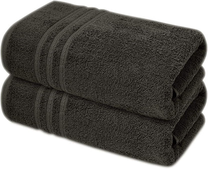 Pack of 2 Extra Large Jumbo Bath Sheets - Beach Towels 100% Cotton  Huge Size (85 x 200 cm)