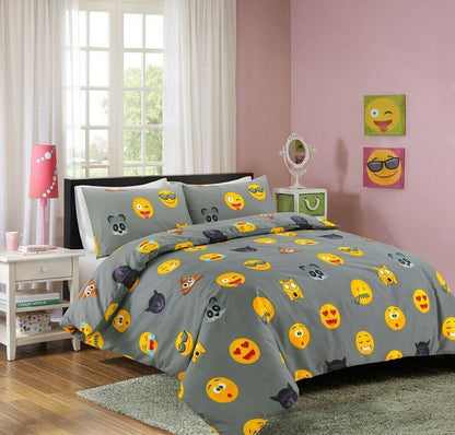 Icon Emoji Duvet Cover Printed Kids Bedding Set