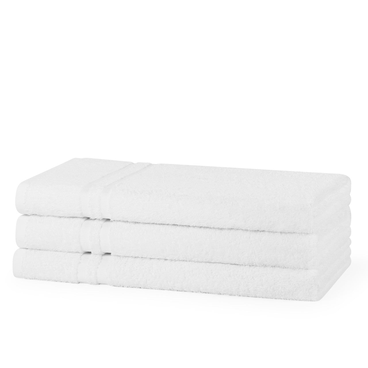 White 400 GSM 100% cotton ring spun hotel bath towel measuring 70 by 120 centimetres, sold in a pack of 2, soft and highly absorbent