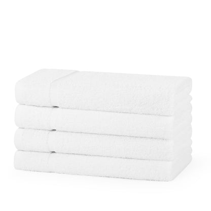 White 400 GSM 100% cotton ring spun hotel hand towel measuring 50 by 85 centimetres, sold in a pack of 3, soft and highly absorbent