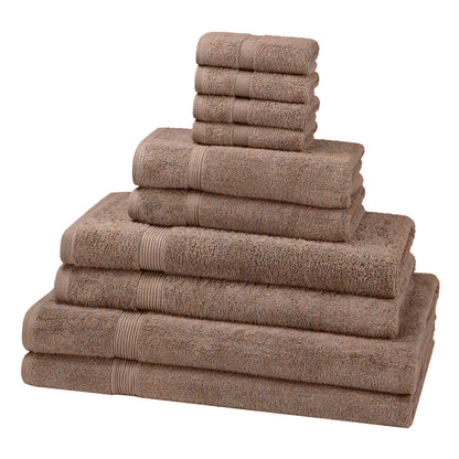 10 Piece 600GSM Cotton Towel Bale Set - Latte
