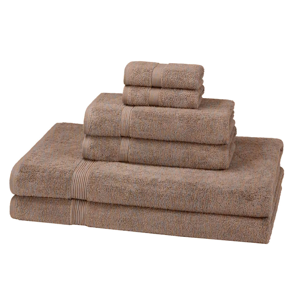 600GSM cotton 6 piece towel bale set in Latte — warm neutral bathroom towel bundle