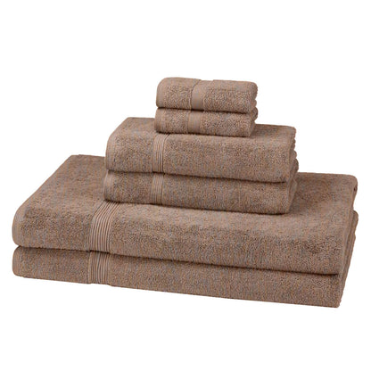 600GSM cotton 6 piece towel bale set in Latte — warm neutral bathroom towel bundle