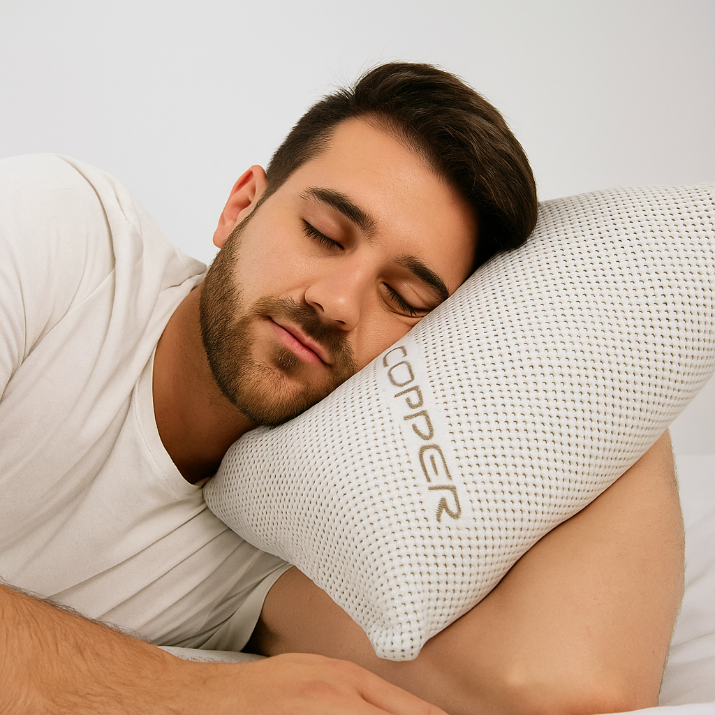 Hotel Quality Luxury Pillow – Soft and Supportive Memory Foam – Lavender Scented for Relaxation – Copper Infused for Freshness – Ice Cool Fabric Keeps You Cool – Breathable, Hypoallergenic, Cooling Pillow for Side and Back Sleepers