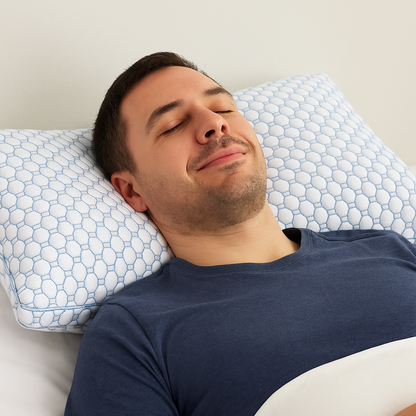 Hotel Quality Luxury Pillow – Soft and Supportive Memory Foam – Lavender Scented for Relaxation – Copper Infused for Freshness – Ice Cool Fabric Keeps You Cool – Breathable, Hypoallergenic, Cooling Pillow for Side and Back Sleepers