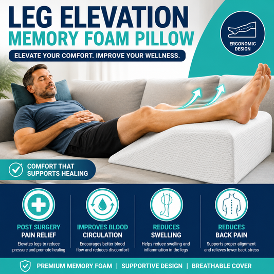 Knee Leg Bed Wedge Pillow for Leg, Hip &amp; Knee Pain – Orthopaedic Sleep Support Cushion Back Pain Relief