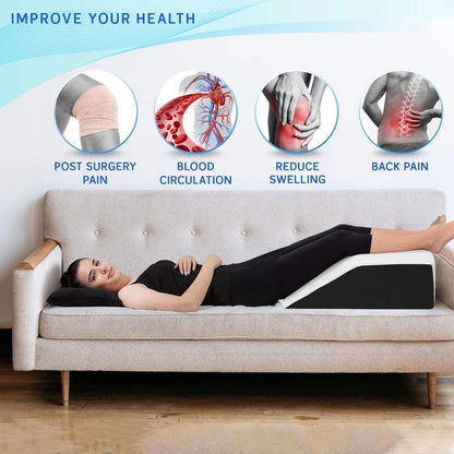 Knee Leg Bed Wedge Pillow for Leg, Hip &amp; Knee Pain – Orthopaedic Sleep Support Cushion Back Pain Relief