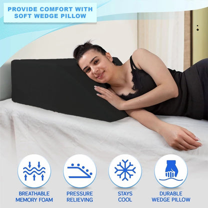 Knee Leg Bed Wedge Pillow for Leg, Hip &amp; Knee Pain – Orthopaedic Sleep Support Cushion Back Pain Relief