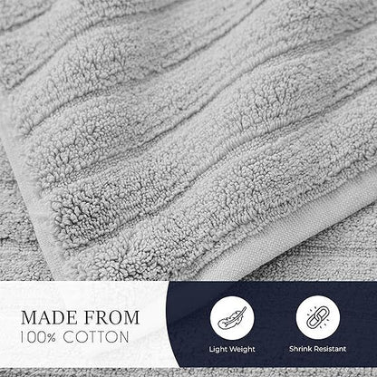 Pack of 2 Jumbo Ribbed Bath Sheet Bathroom Large Bath Towel Highly Absorbent Quick Dry Super Soft 100% Cotton Extra Large Bath Sheets