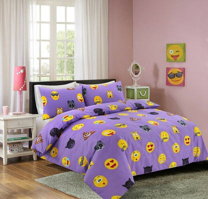 Icon Emoji Duvet Cover Printed Kids Bedding Set