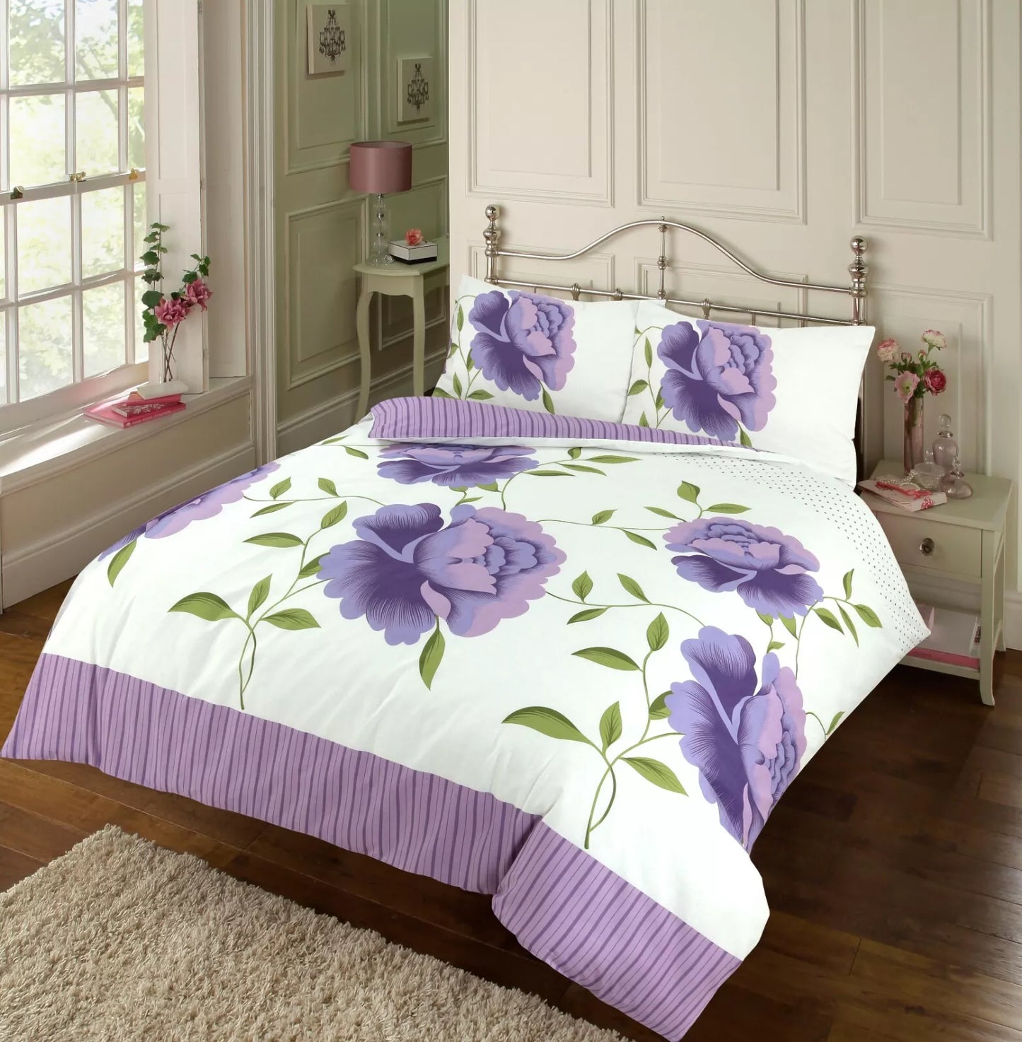 Rosaleen Floral Printed Duvet Cover With Pillowcases Quilt Bedding Set All Sizes