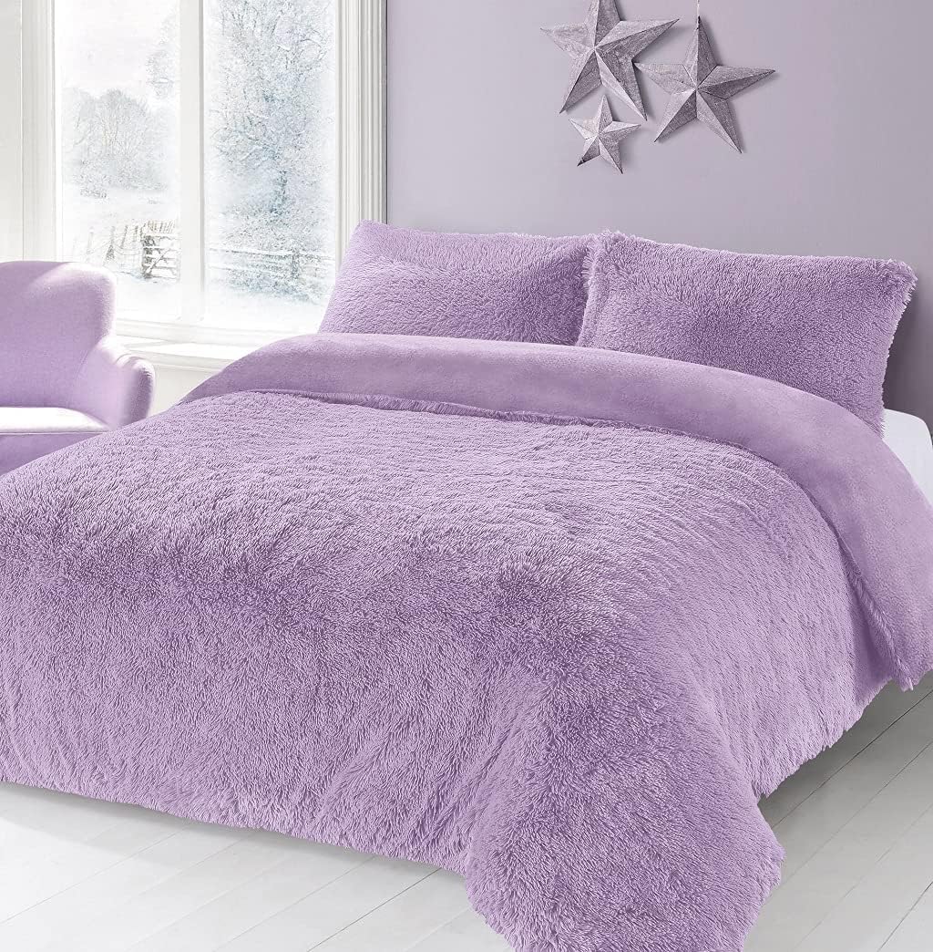 Hug & Snug Duvet Cover Fluffy Fur Fleece Cuddle Warm Quilt Bedding Set All Sizes
