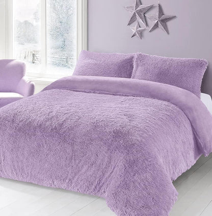 Hug & Snug Duvet Cover Fluffy Fur Fleece Cuddle Warm Quilt Bedding Set All Sizes
