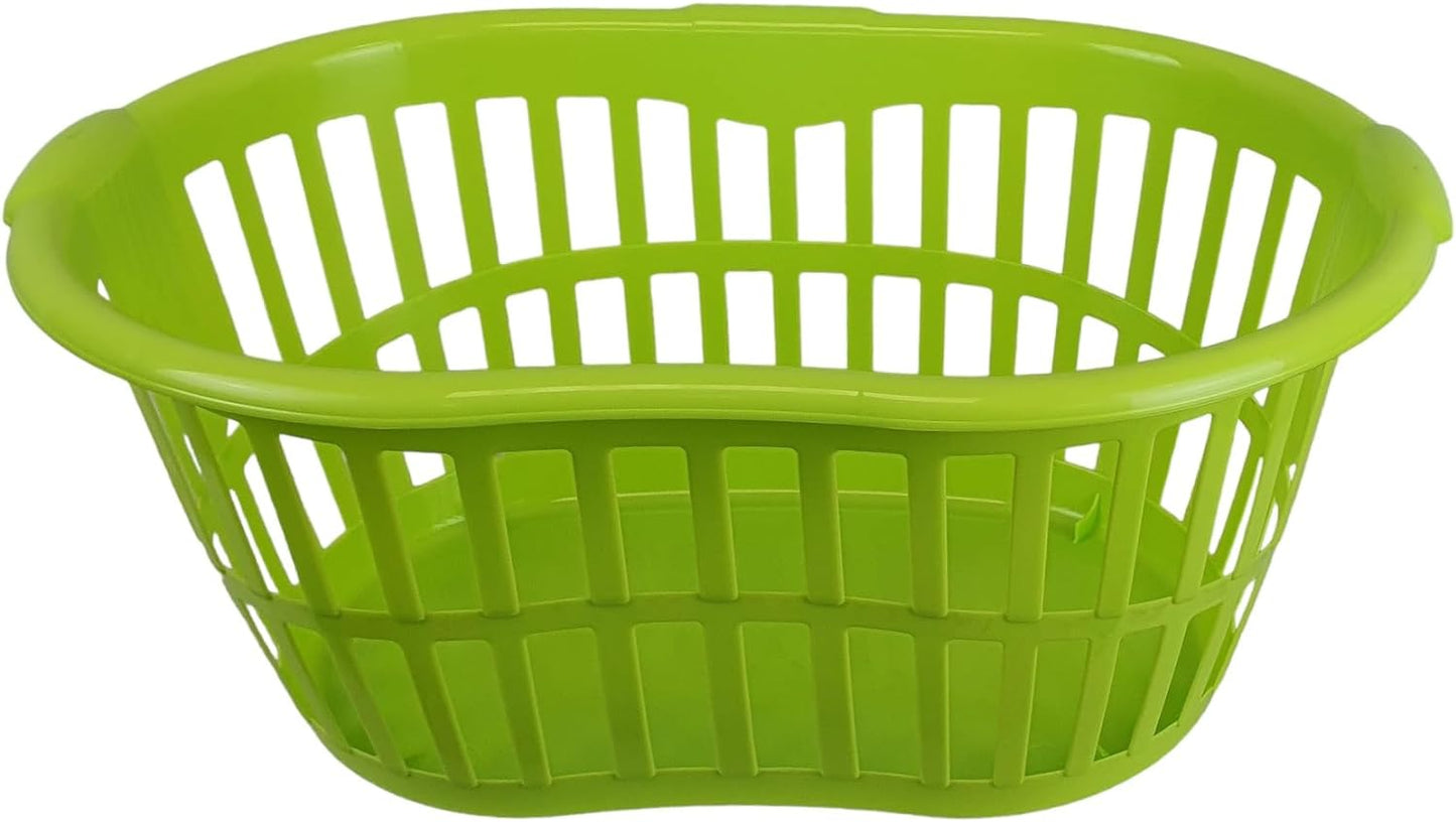 34L Hipster Plastic Laundry Basket with Handles Large Storage Hamper for Washing Clothes Fruits Vegitable Nursery & Home Storage Organisation MADE IN U.K.