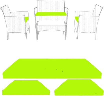 Waterproof Replacement Cushion Set for Rattan Chairs 3pc with Zipper Cover Durable, Easy Clean Seat Pads for Indoor/Outdoor Garden, Patio, Dining Room, Office Chairs & Sofas Water Repellent Polyester, Comfy Seat Pads, Replacement Bundle, Removable Cover