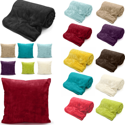 Mink Throws Fleece Cuddle Blanket & Cushion Covers