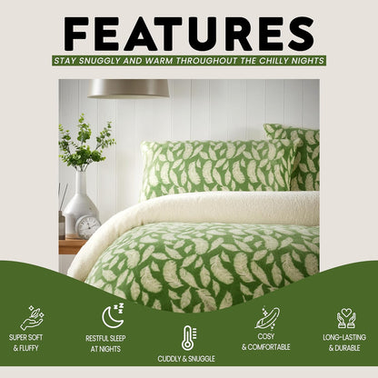 Teddy Fleece Duvet Cover Set Printed Super Soft Quilt Sets Warm Winter Bedding With Sherpa Reverse