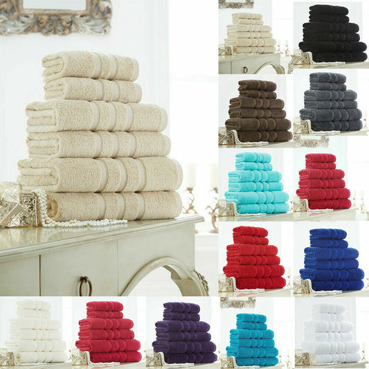 Luxury ZERO TWIST 100% Egyptian Cotton Super Soft 600 GSM Towels Hand Bath Towels Set