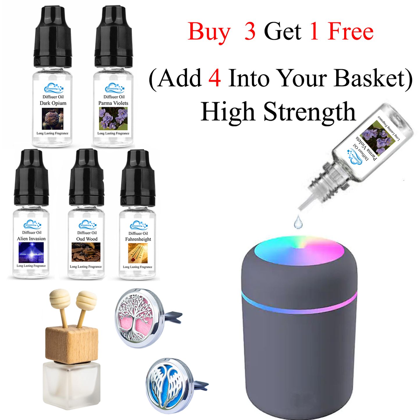 60 ML Car Diffusers Refill Oil Highly Concentrated Designer Fragrance Perfumes