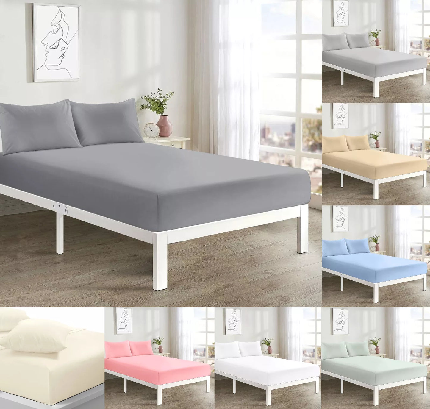 Soft Microfibre Fitted Sheet Deep Pocket 10 inch (25 cm) Easy Care Bottom Sheet