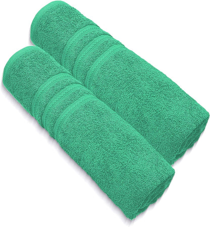 Pack of 2 Extra Large Jumbo Bath Sheets - Beach Towels 100% Cotton  Huge Size (85 x 200 cm)