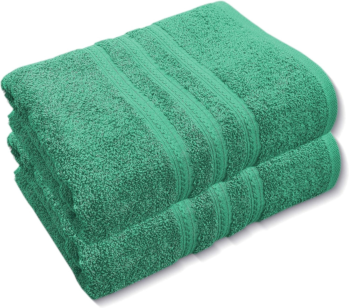 Pack of 2 Extra Large Jumbo Bath Sheets - Beach Towels 100% Cotton  Huge Size (85 x 200 cm)