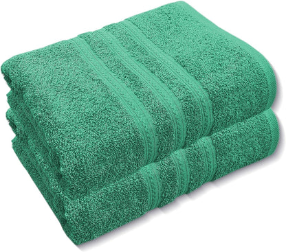 Pack of 2 Extra Large Jumbo Bath Sheets - Beach Towels 100% Cotton  Huge Size (85 x 200 cm)