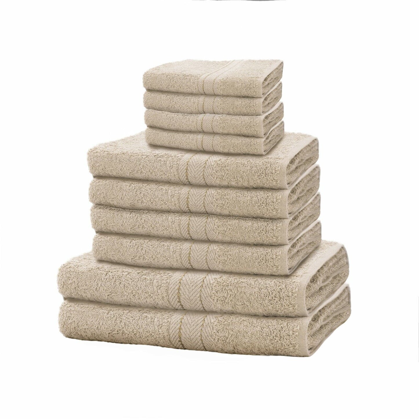10-Piece Bale Set Bathroom Towels  4x Hand, 4x face Cloths, 2x Bath Towels 100% Cotton Quick Dry Soft Absorbent
