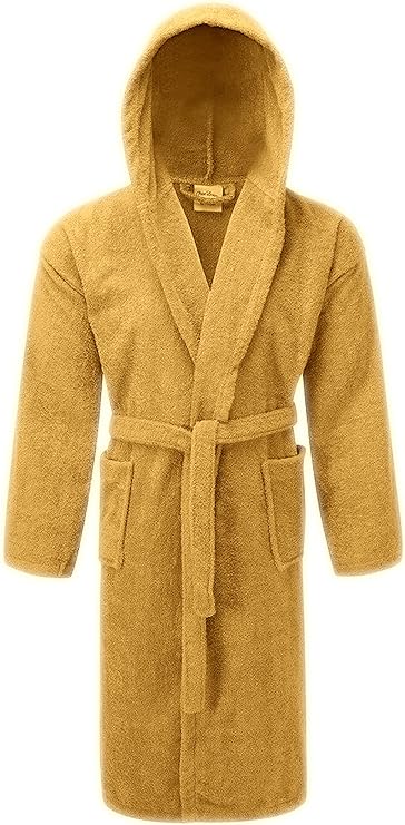 Mens Womens Hooded Bathrobe 100% Soft Cotton Terry Towelling Dressing Gown House Coat