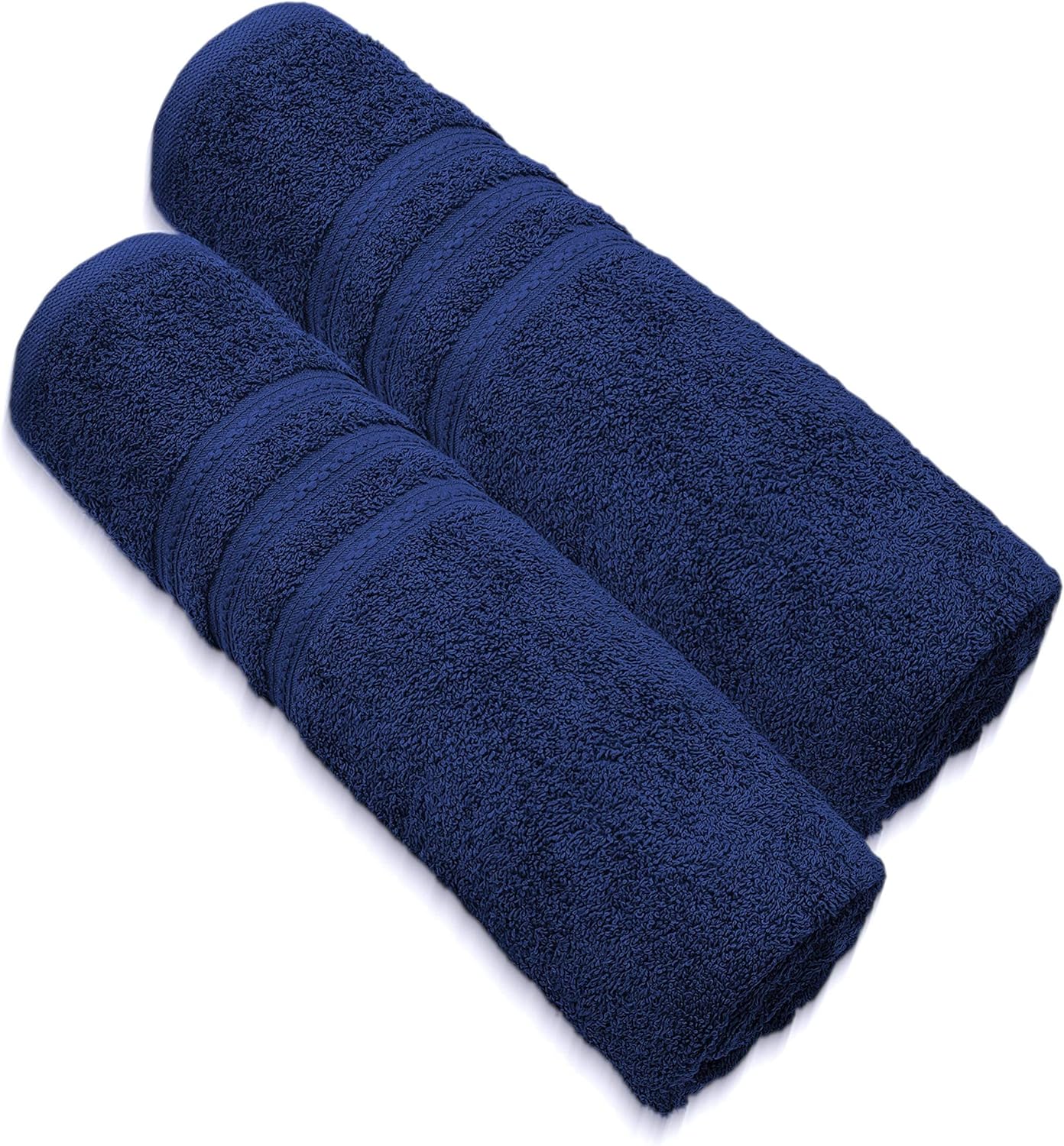 Pack of 2 Extra Large Jumbo Bath Sheets - Beach Towels 100% Cotton  Huge Size (85 x 200 cm)