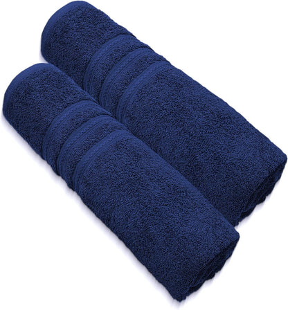 Pack of 2 Extra Large Jumbo Bath Sheets - Beach Towels 100% Cotton  Huge Size (85 x 200 cm)
