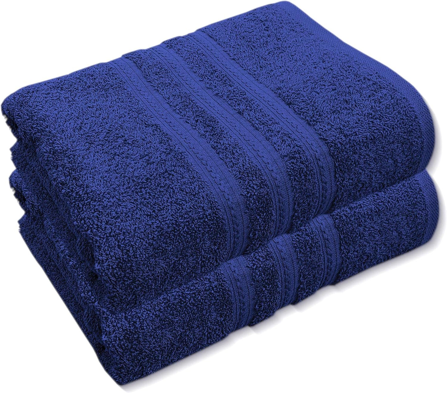 Pack of 2 Extra Large Jumbo Bath Sheets - Beach Towels 100% Cotton  Huge Size (85 x 200 cm)