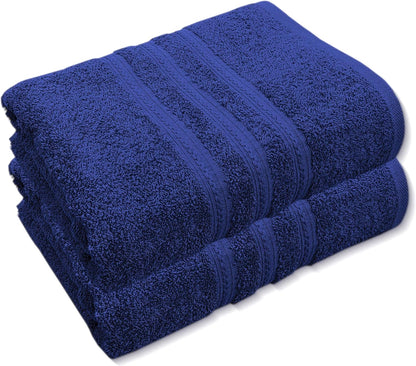 Pack of 2 Extra Large Jumbo Bath Sheets - Beach Towels 100% Cotton  Huge Size (85 x 200 cm)