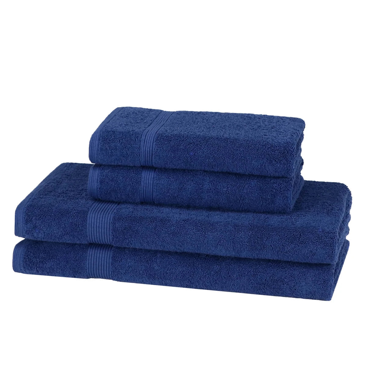 600GSM 4 piece towel bale in Navy Blue — deep classic luxury cotton bathroom set
