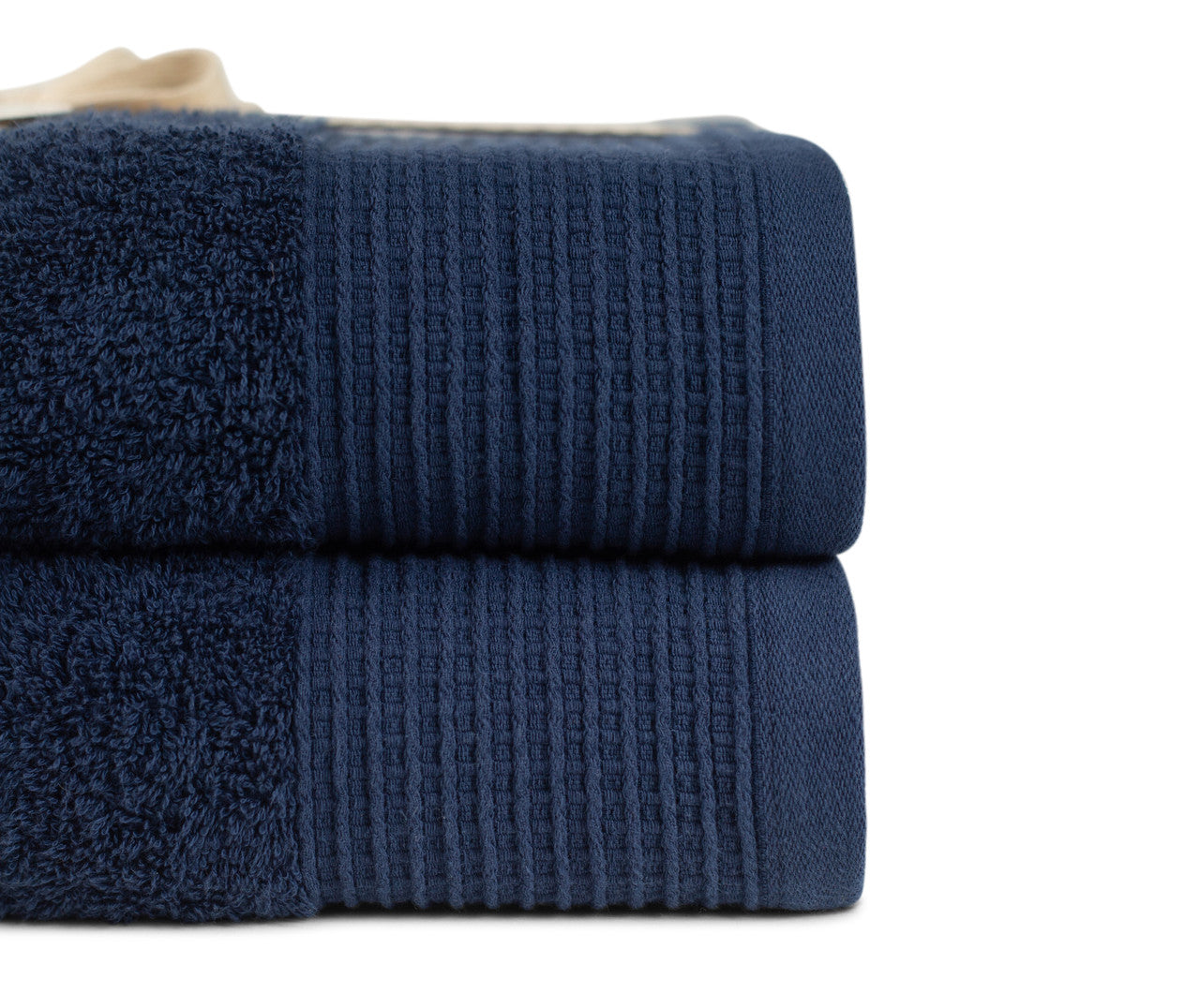Navy Blue 100% Pure Organic Cotton Bath Towel gift ribboned pack of 2