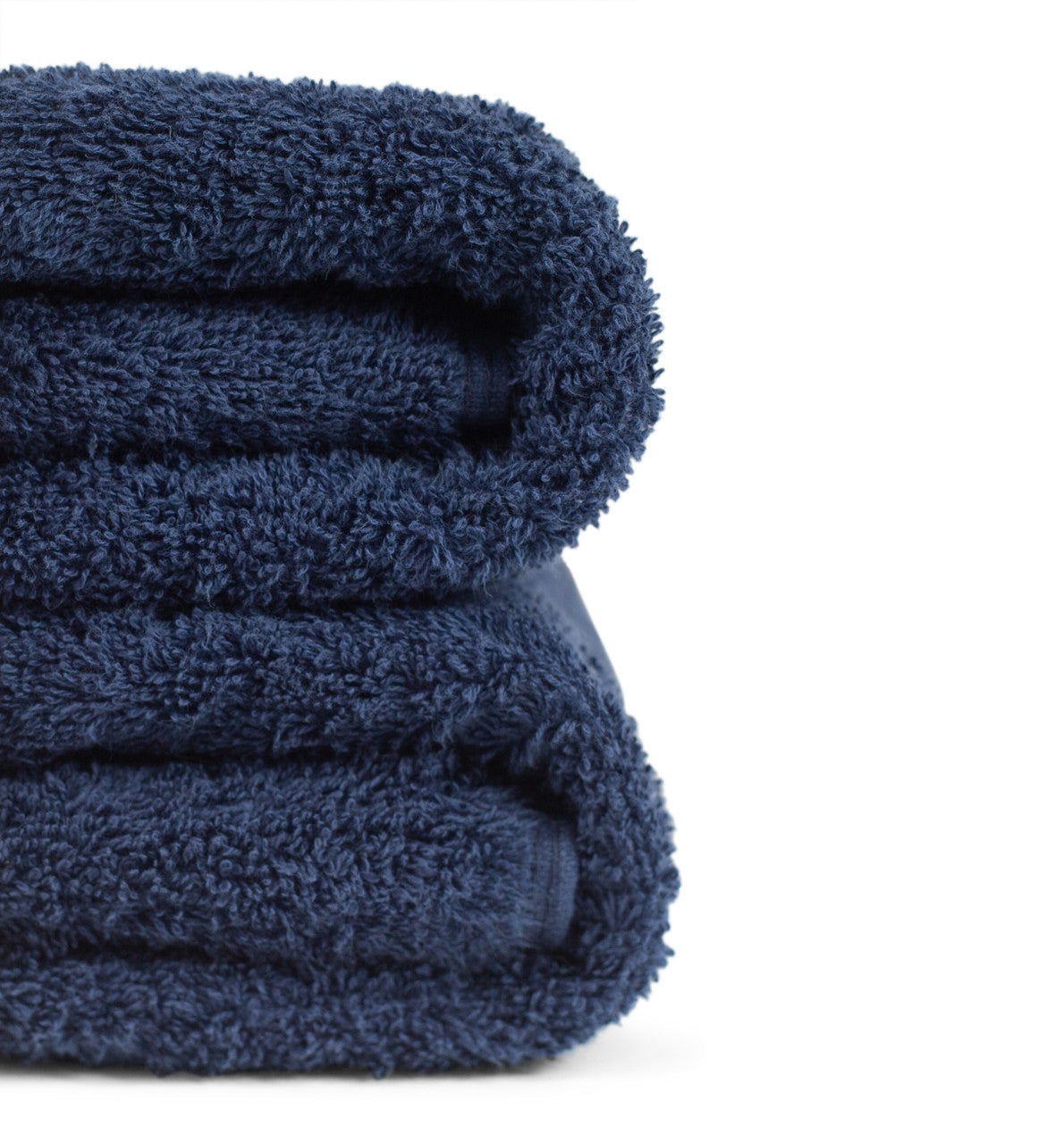 Navy Blue 100% Pure Organic Cotton Bath Towel folded 630 GSM