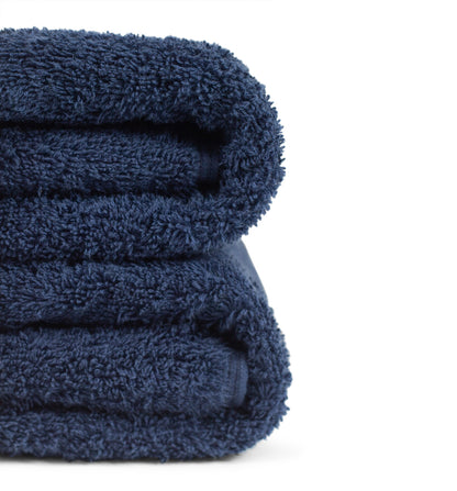 Navy Blue 100% Pure Organic Cotton Bath Towel folded 630 GSM