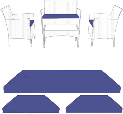 Waterproof Replacement Cushion Set for Rattan Chairs 3pc with Zipper Cover Durable, Easy Clean Seat Pads for Indoor/Outdoor Garden, Patio, Dining Room, Office Chairs & Sofas Water Repellent Polyester, Comfy Seat Pads, Replacement Bundle, Removable Cover