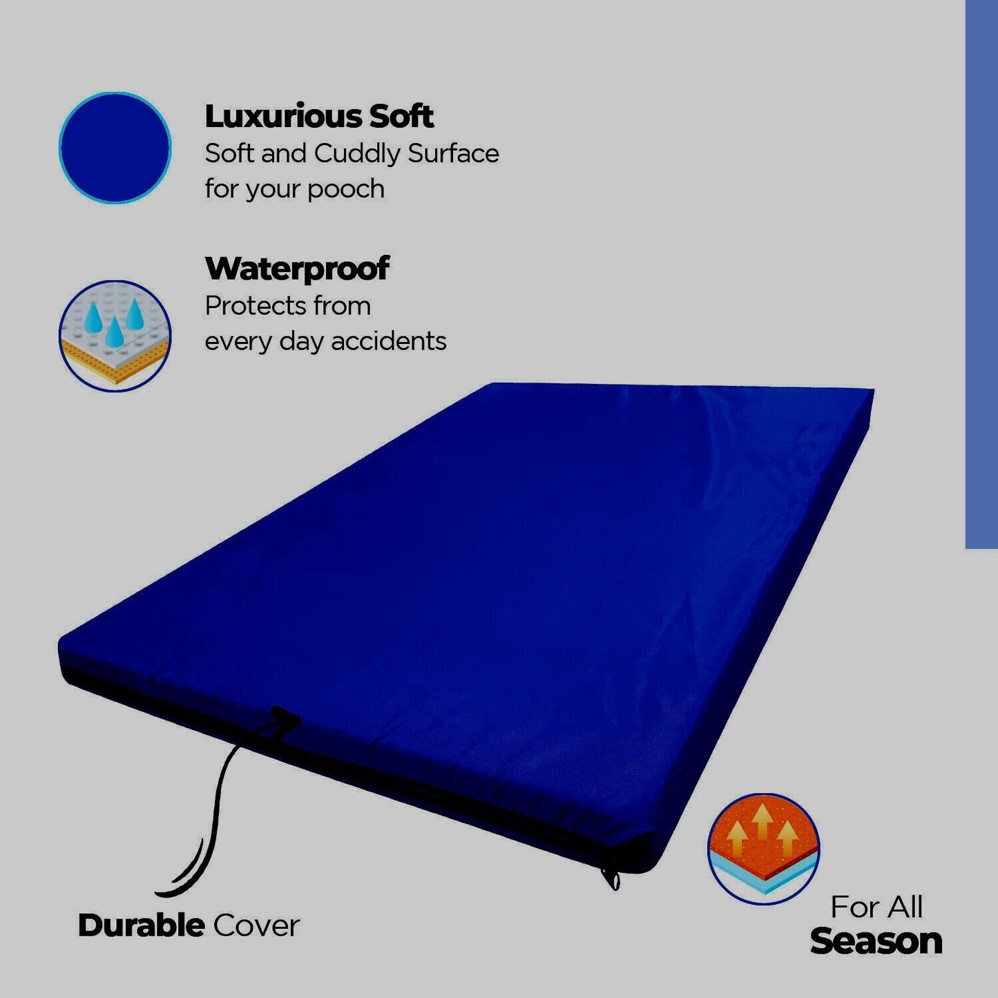 Waterproof Dog Bed Mattress Pet Cage Crate Mat Cat Pad Washable Cover