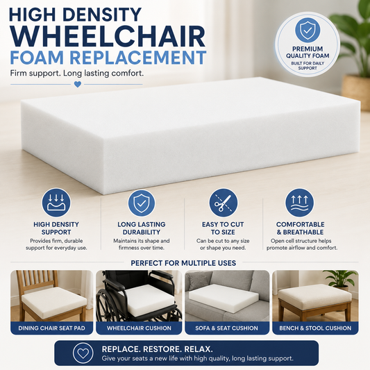 Dining Chair Seat Pad Upholstery Foam Replacement Wheelchair Cushion Support