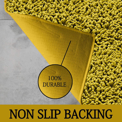 2 Piece Loop Bath Mats for Bathroom - Non Slip Chenille Bath Mat Set Rugs, Extra Soft with Water Absorbent Pedestal Bathmat Shower Toilet Mat