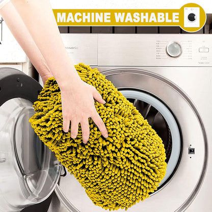 2 Piece Loop Bath Mats for Bathroom - Non Slip Chenille Bath Mat Set Rugs, Extra Soft with Water Absorbent Pedestal Bathmat Shower Toilet Mat