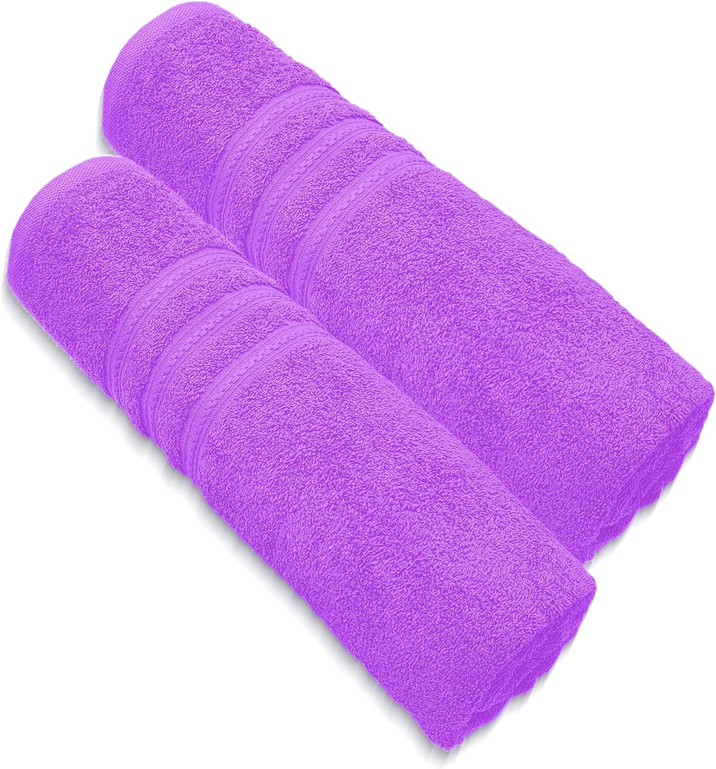 Pack of 2 Extra Large Jumbo Bath Sheets - Beach Towels 100% Cotton  Huge Size (85 x 200 cm)