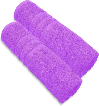 Pack of 2 Extra Large Jumbo Bath Sheets - Beach Towels 100% Cotton  Huge Size (85 x 200 cm)