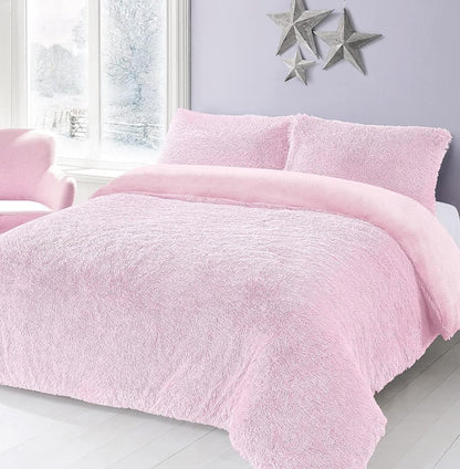 Hug & Snug Duvet Cover Fluffy Fur Fleece Cuddle Warm Quilt Bedding Set All Sizes