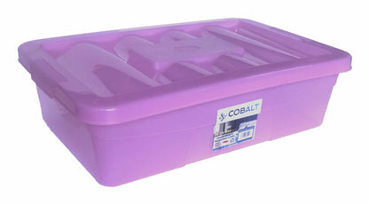 30 Litre Underbed Plastic Storage Boxes with lids, heavy duty, stackable boxes, Drawer Organiser Container Case